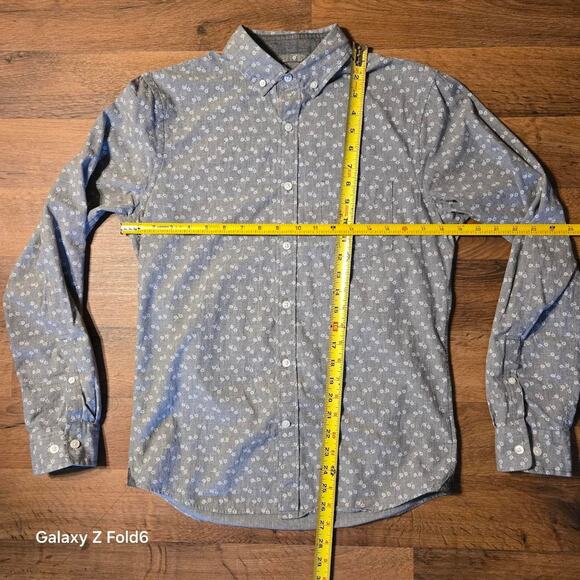 Grey Express slim fit button down shirt size small - Picture 2 of 6